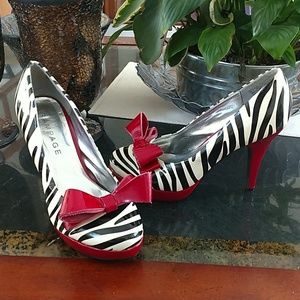 Red and zebra heels